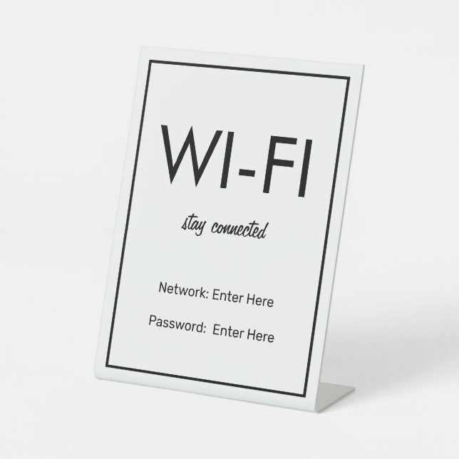 Expositor En L Wifi Network and Password Business Retail (Anverso)
