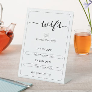 Expositor En L Wifi Network Password Logotipo Business Café Café