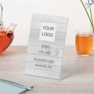 Expositor En L Wifi Network Password personalizable add logo