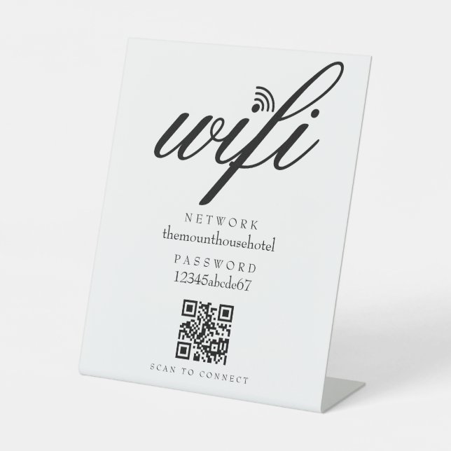 Expositor En L Wifi Network Password QR Code Business Retail (Anverso)