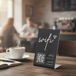 Expositor En L Wifi Network QR Code Black Modern Business