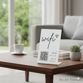 Expositor En L Wifi Network QR Code White Modern Business