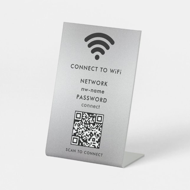Expositor En L WiFi Network Scan QR Code para conectar Internet (Anverso)
