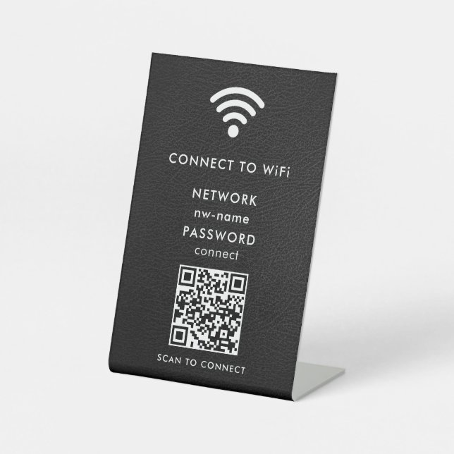 Expositor En L WiFi Network Scan QR Code para conectar Internet (Anverso)