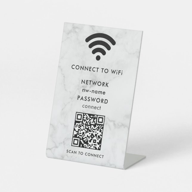 Expositor En L WiFi Network Scan QR Code para conectar Internet (Anverso)