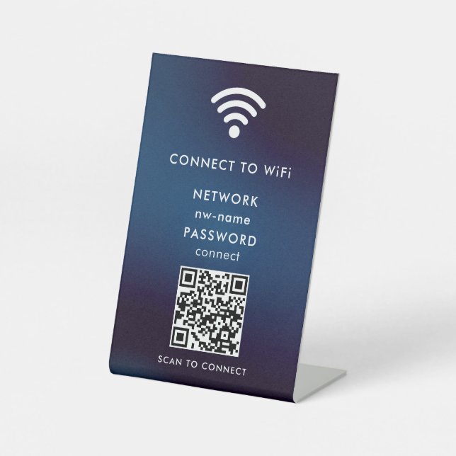 Expositor En L WiFi Network Scan QR Code para conectar Internet (Anverso)