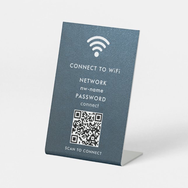 Expositor En L WiFi Network Scan QR Code para conectar Internet (Anverso)