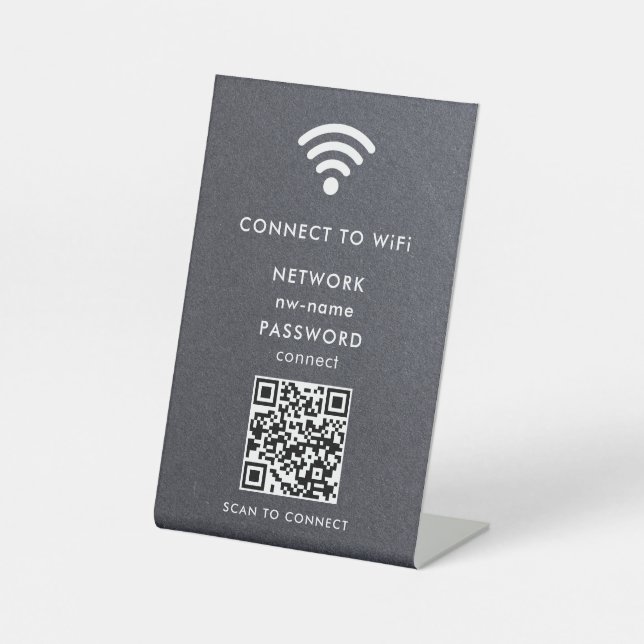 Expositor En L WiFi Network Scan QR Code para conectar Internet (Anverso)