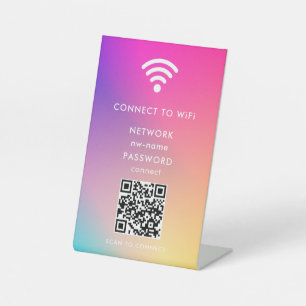 Expositor En L WiFi Network Scan QR Code para conectar Internet