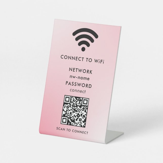 Expositor En L WiFi Network Scan QR Code para conectar Internet (Anverso)