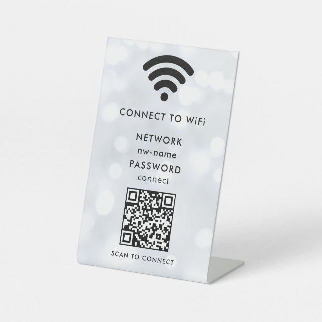 Expositor En L WiFi Network Scan QR Code para conectar Internet (Anverso)