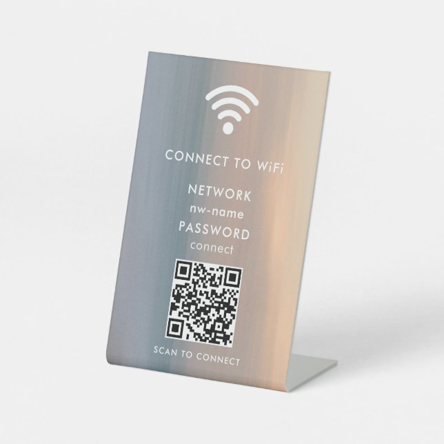 Expositor En L WiFi Network Scan QR Code para conectar Internet (Anverso)