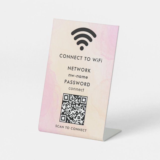 Expositor En L WiFi Network Scan QR Code para conectar Internet (Anverso)