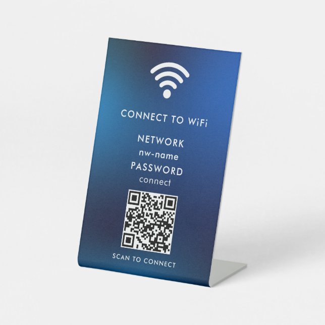 Expositor En L WiFi Network Scan QR Code para conectar Internet (Anverso)