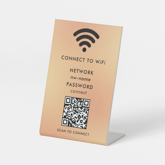 Expositor En L WiFi Network Scan QR Code para conectar Internet (Anverso)