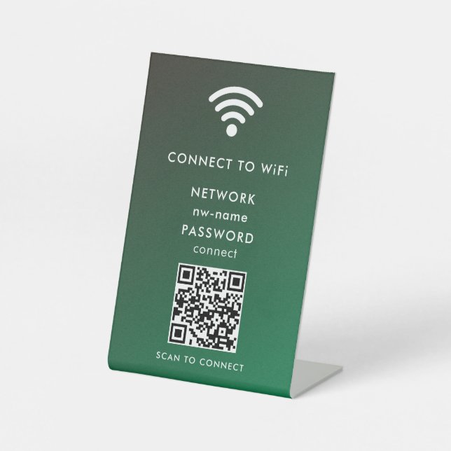 Expositor En L WiFi Network Scan QR Code para conectar Internet (Anverso)