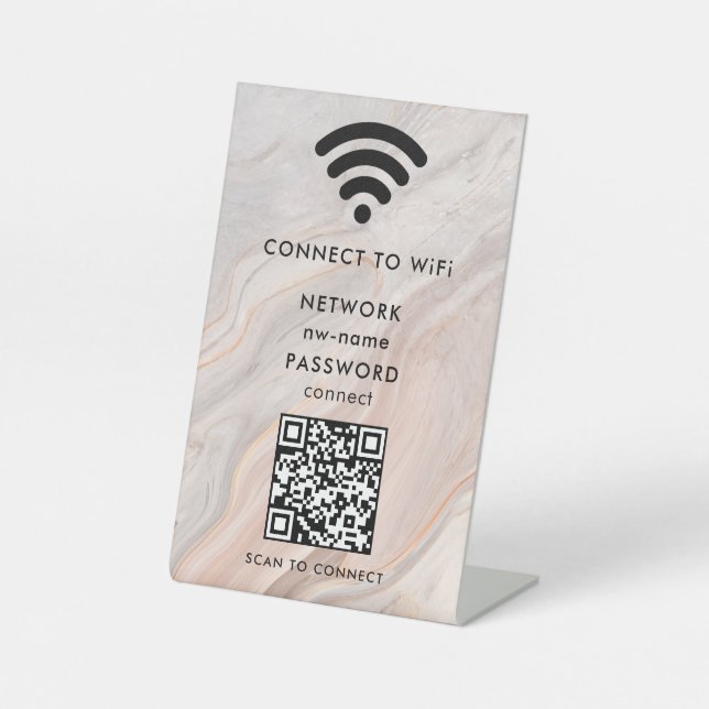 Expositor En L WiFi Network Scan QR Code para conectar Internet (Anverso)