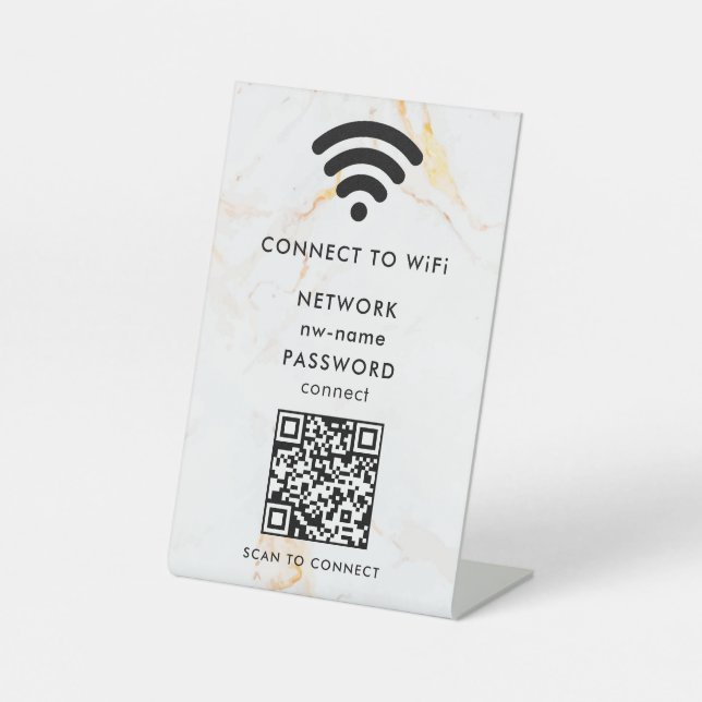 Expositor En L WiFi Network Scan QR Code para conectar Internet (Anverso)