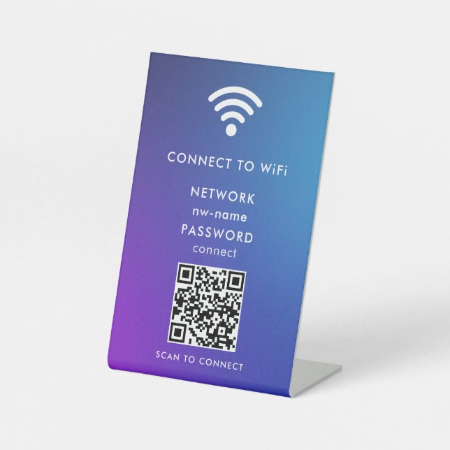 Expositor En L WiFi Network Scan QR Code para conectar Internet (Anverso)