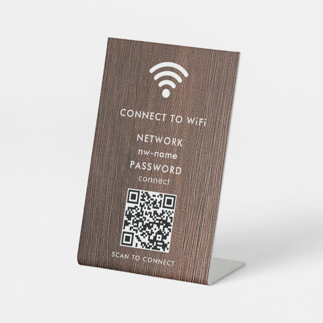 Expositor En L WiFi Network Scan QR Code para conectar Internet (Anverso)