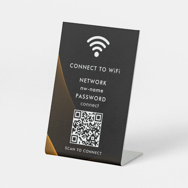 Expositor En L WiFi Network Scan QR Code para conectar Internet (Anverso)