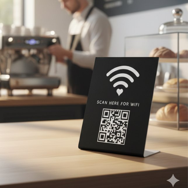 Expositor En L Wifi QR Code Scan para conectar autoadhesivo (Subido por el creador)