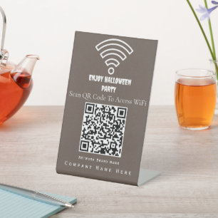 Expositor En L Wifi QR Code Scan Para Conectar Café Ligero