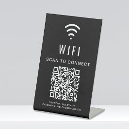 Expositor En L Wifi QR Code Scan Para Conectar Negro