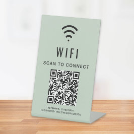 Expositor En L Wifi QR Code Scan Para Conectar Sage Green