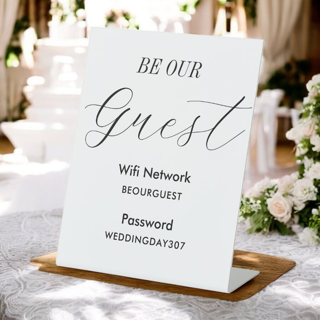 Expositor En L WiFi Sea Nuestro Boda Blanco Negro Invitado (Subido por el creador)