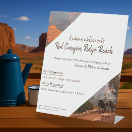 Expositor En L WIFI y Personalizado de bienvenida para huéspedes