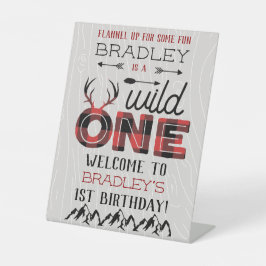 Expositor En L Wild One Boys Rustic Plaid Lumberjack Primer cumpl