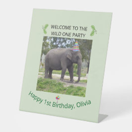 Expositor En L Wild One Elephant Party Welcome Sign