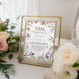 Expositor En L Wildflower 1st Birthday Time Capsule Sign