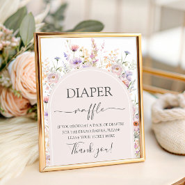 Expositor En L Wildflower 8x10 Diaper Raffle Table Sign