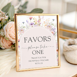 Expositor En L Wildflower Baby Shower Favors Table Sign