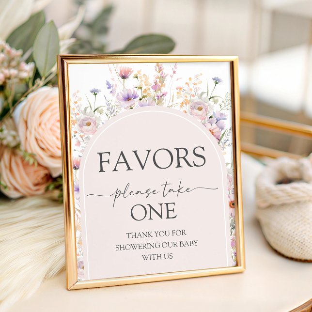 Expositor En L Wildflower Baby Shower Favors Table Sign (Subido por el creador)