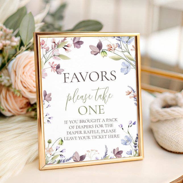 Expositor En L Wildflower Baby Shower Favors Table Sign (Subido por el creador)