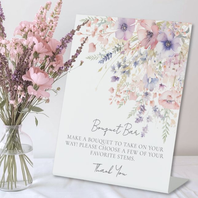 Expositor En L Wildflower Bouquet Flower Bar (Wildflower Bouquet Flower Bar Pedestal Sign)