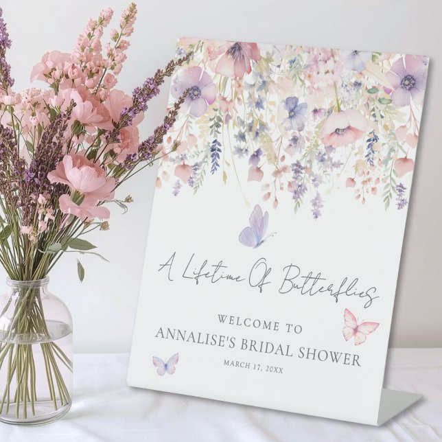 Expositor En L Wildflower Butterfly Bridal Shower Welcome Sign (Wildflower Butterfly Bridal Shower Welcome Sign)
