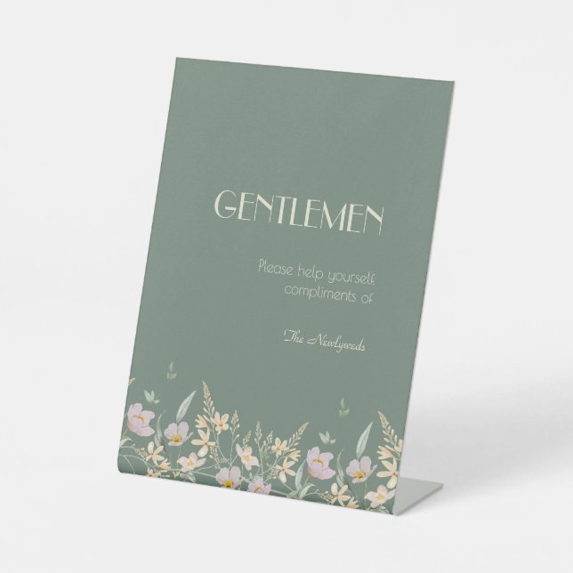 Expositor En L Wildflower Sage Deco Boda Gentlemen Baño (Anverso)