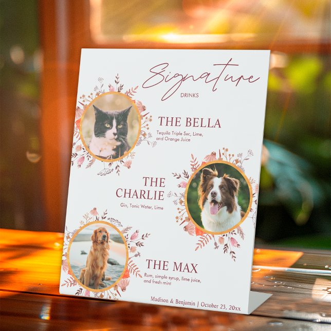 Expositor En L Wilflower 3 Photo Signature Drink Sign Wedding Pet (Subido por el creador)