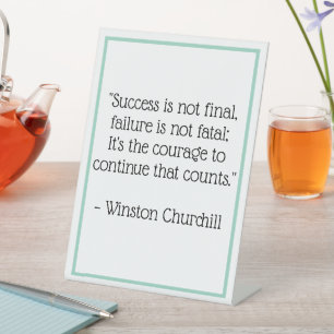 Expositor En L Winston Churchill Cita Escritorio Rótulo Oficina R