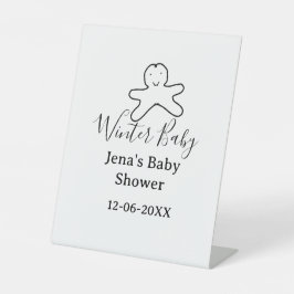 Expositor En L Winter baby shower cookie black scribble hand-draw