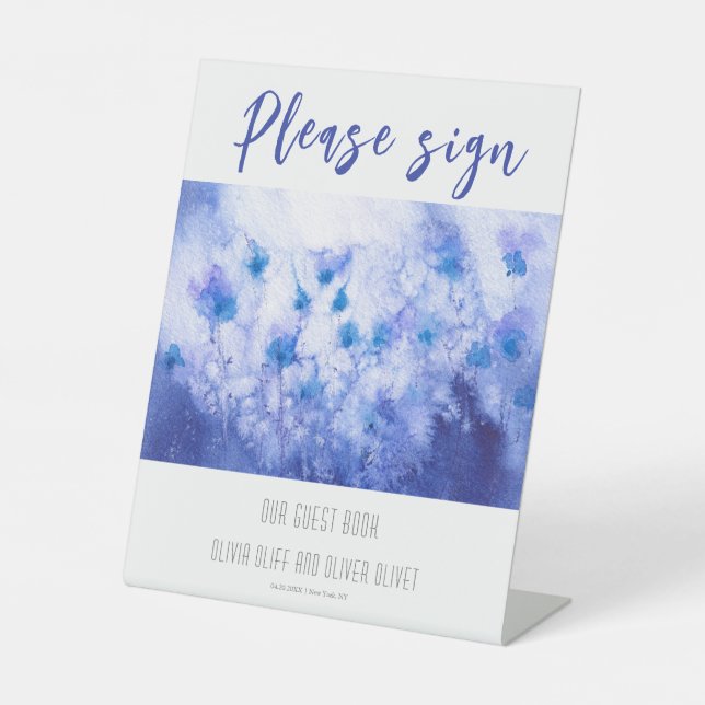 Expositor En L Winter Blue Garden Guest Book (Anverso)