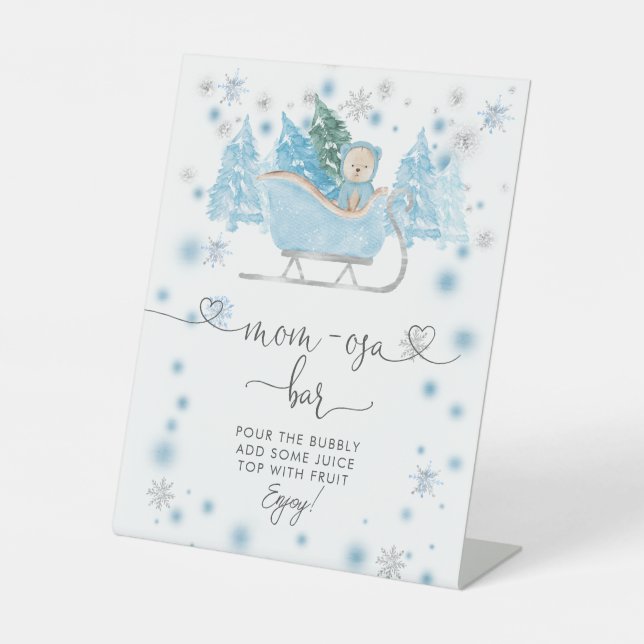Expositor En L Winter Boy Woodland Bear Sleigh Mom-osa Bar (Anverso)