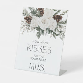 Expositor En L Winter Bridal Shower adivina cuántos besos