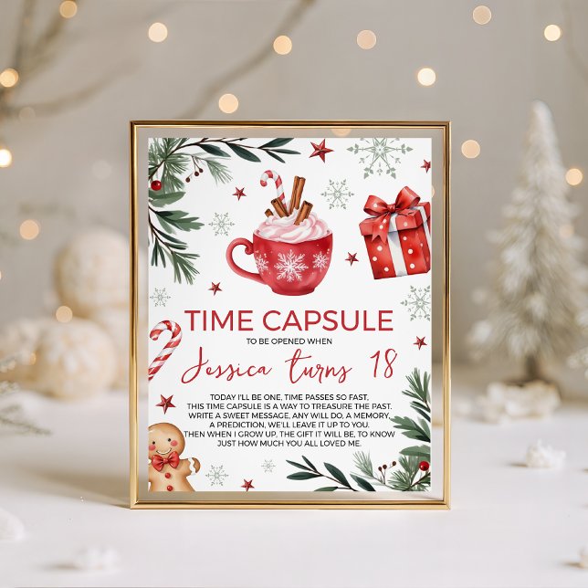 Expositor En L Winter Cocoa Birthday Time Capsule Sign (Subido por el creador)