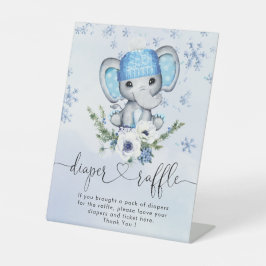 Expositor En L Winter Elephant Baby Shower Diaper Raffle