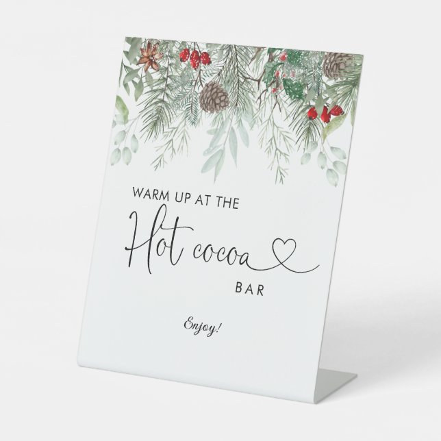 Expositor En L Winter Evergreen Pine Baby Shower Hot Cocoa (Anverso)